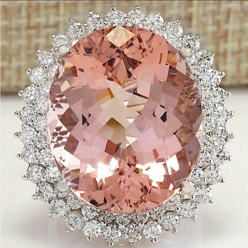 Sterling silver morganite ring